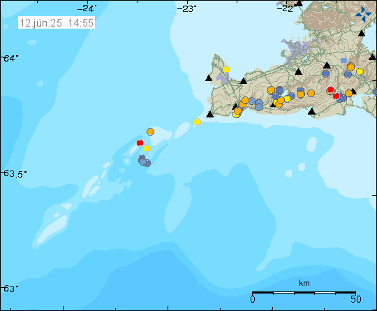 Map of earthquake epicentres