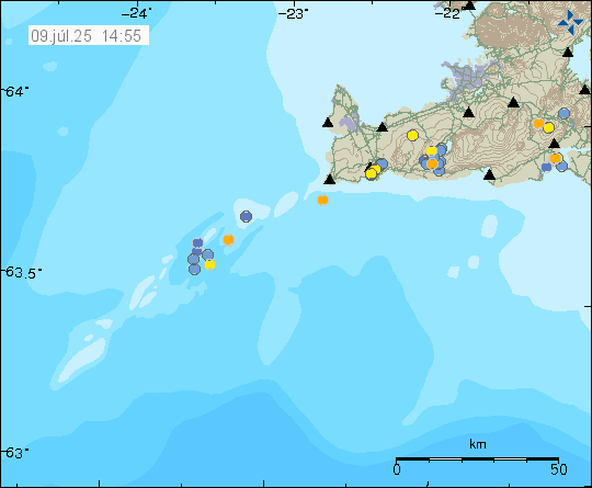 Map of earthquake epicentres