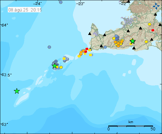 Map of earthquake epicentres