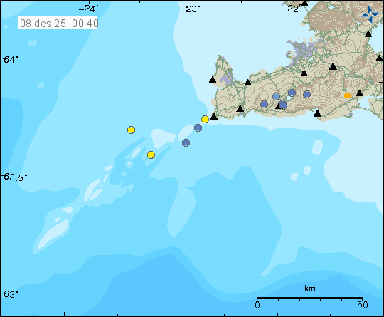 Map of earthquake epicentres