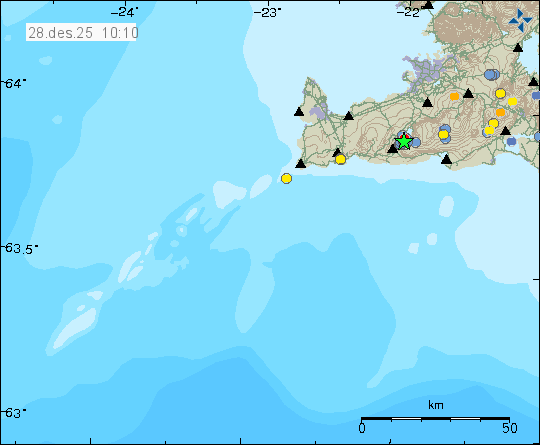Map of earthquake epicentres