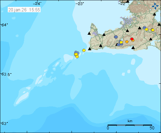 Map of earthquake epicentres