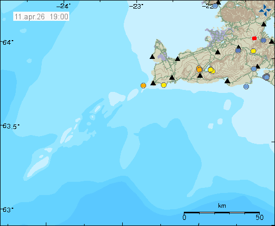 Map of earthquake epicentres