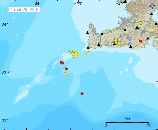 Map of earthquake epicentres