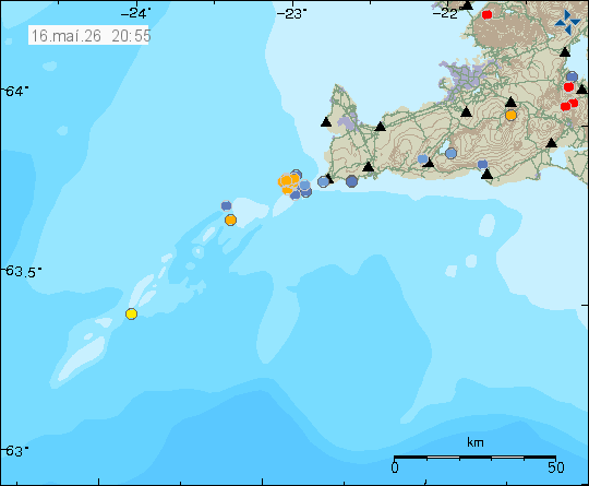 Map of earthquake epicentres