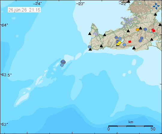 Map of earthquake epicentres