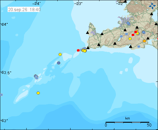 Map of earthquake epicentres