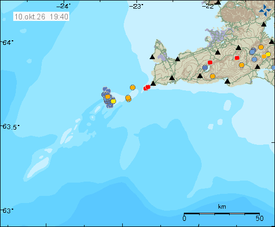 Map of earthquake epicentres