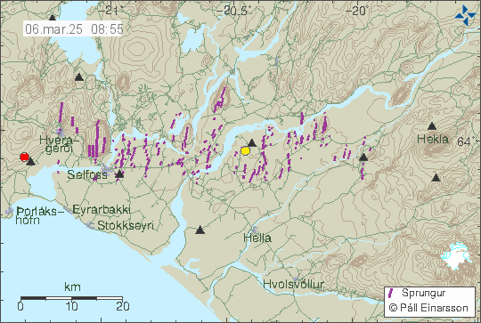 Map of earthquake epicentres