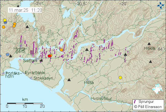 Map of earthquake epicentres