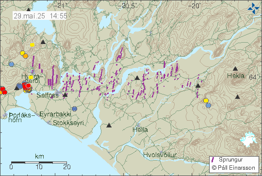 Map of earthquake epicentres