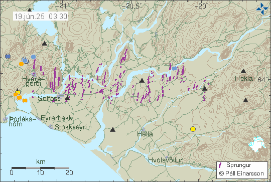 Map of earthquake epicentres
