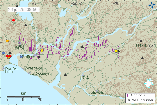 Map of earthquake epicentres