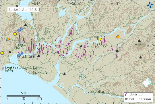 Map of earthquake epicentres