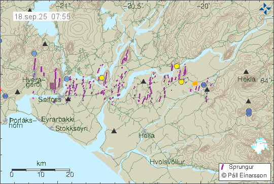 Map of earthquake epicentres