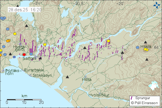 Map of earthquake epicentres