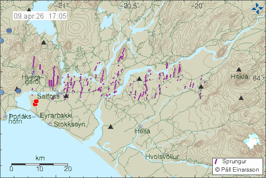 Map of earthquake epicentres