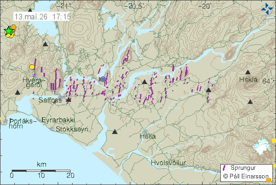 Map of earthquake epicentres