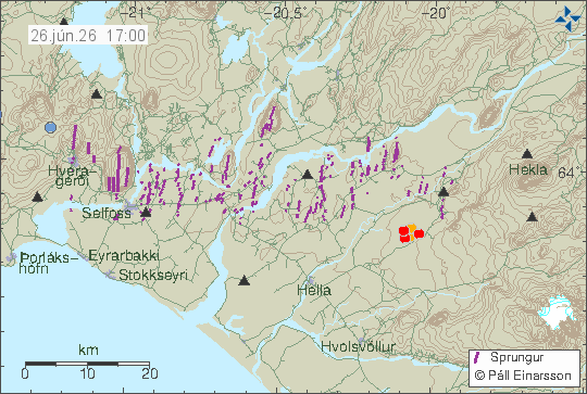 Map of earthquake epicentres