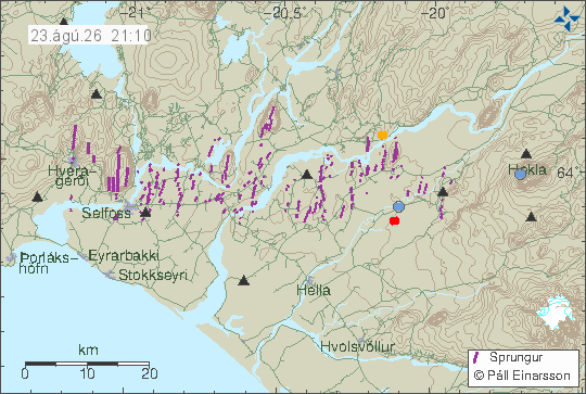 Map of earthquake epicentres
