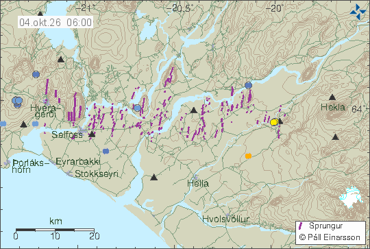 Map of earthquake epicentres