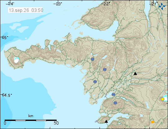 Map of earthquake epicentres