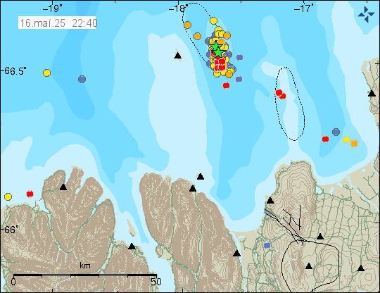 Map of earthquake epicentres