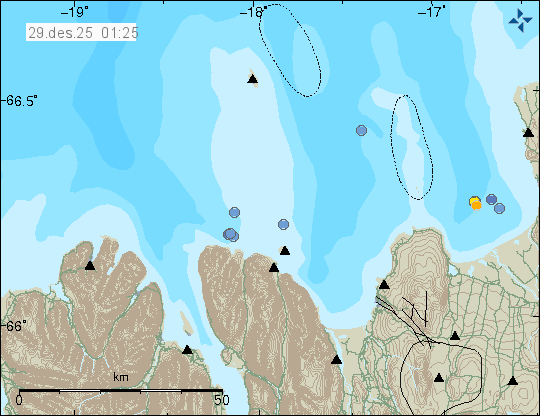 Map of earthquake epicentres