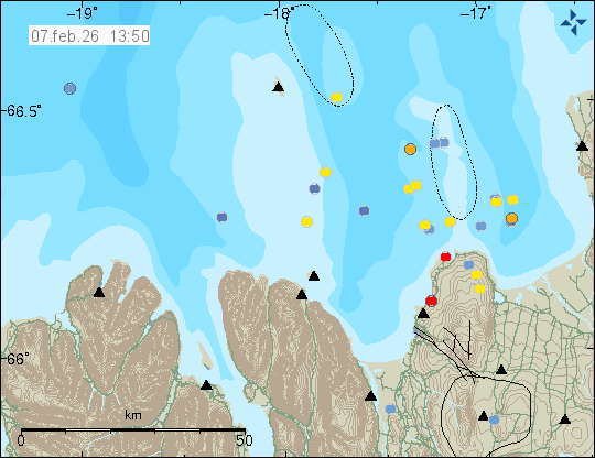 Map of earthquake epicentres