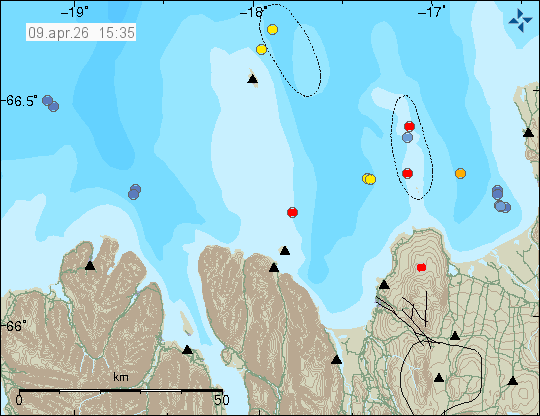 Map of earthquake epicentres