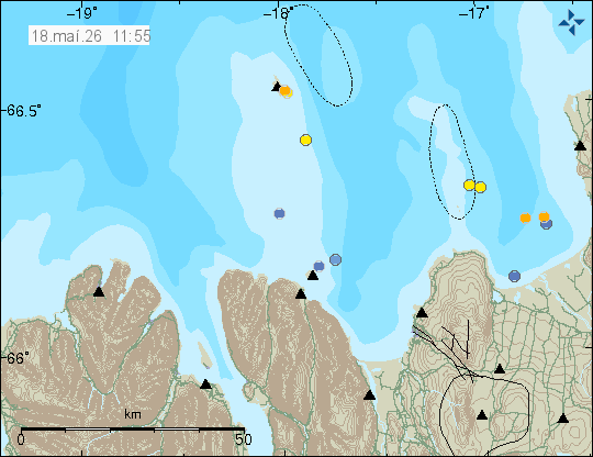 Map of earthquake epicentres