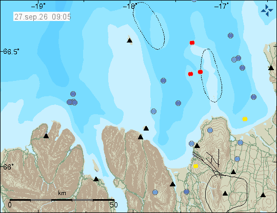 Map of earthquake epicentres