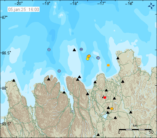 Map of earthquake epicentres