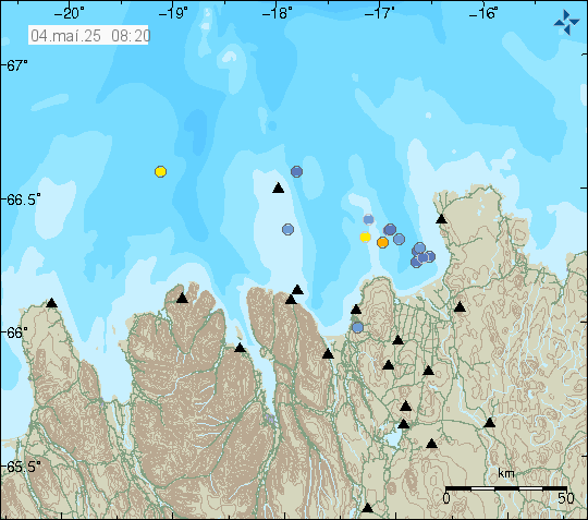 Map of earthquake epicentres