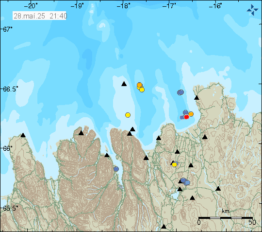 Map of earthquake epicentres