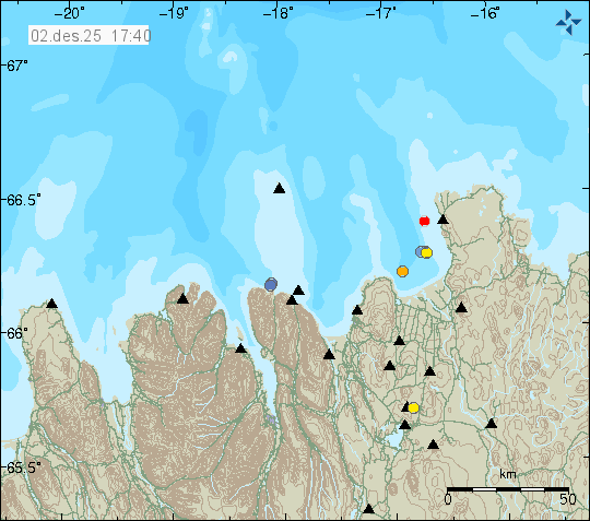Map of earthquake epicentres