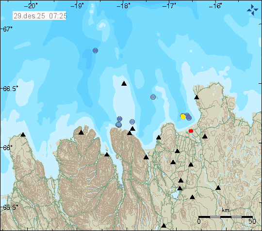 Map of earthquake epicentres