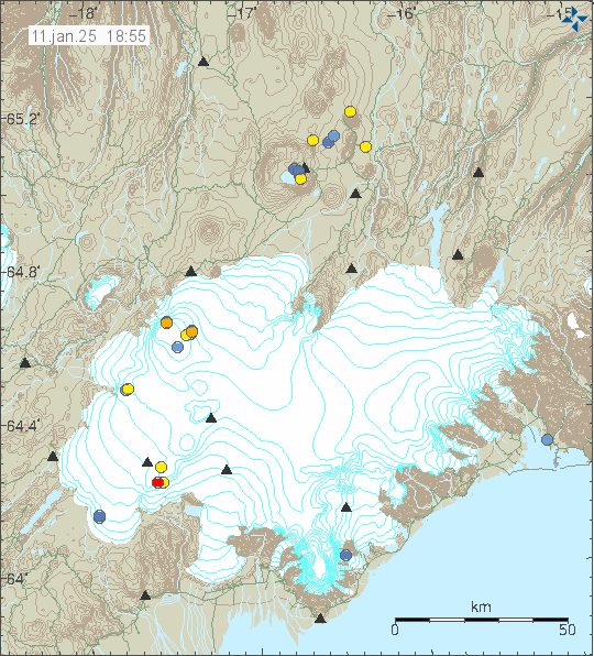 Map of earthquake epicentres