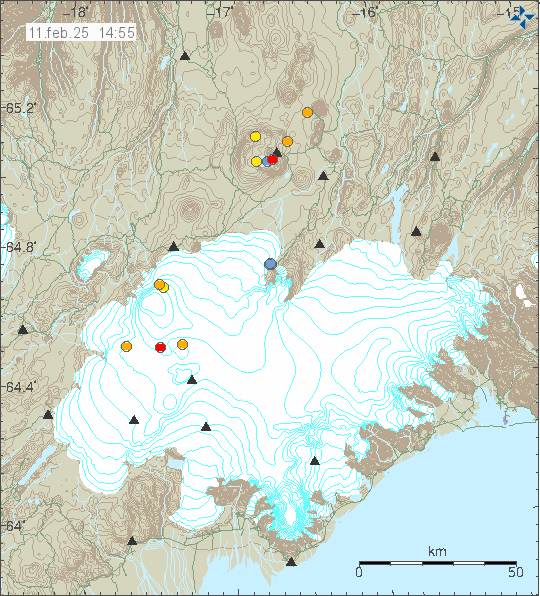 Map of earthquake epicentres