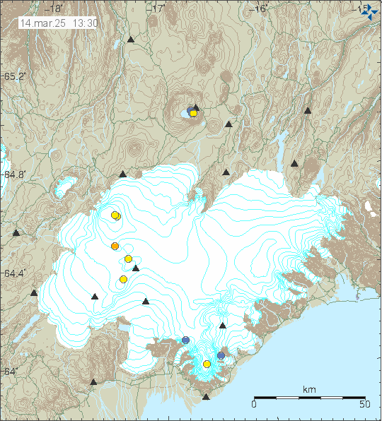 Map of earthquake epicentres