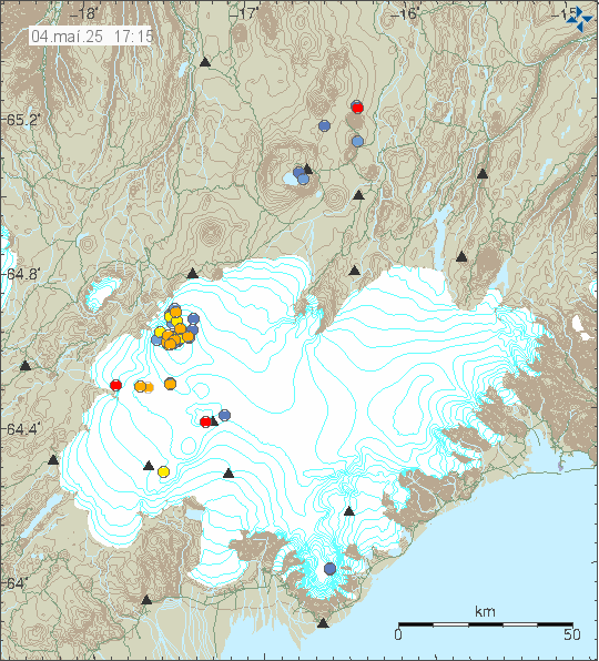 Map of earthquake epicentres