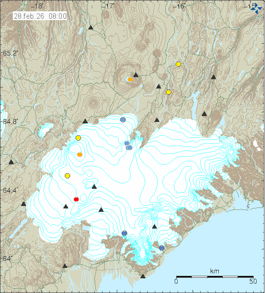 Map of earthquake epicentres