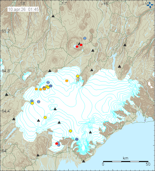 Map of earthquake epicentres