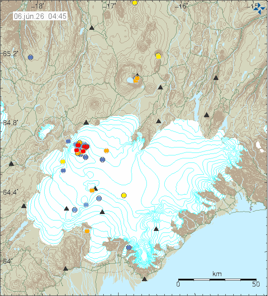Map of earthquake epicentres