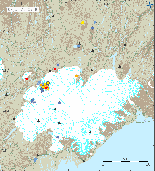 Map of earthquake epicentres