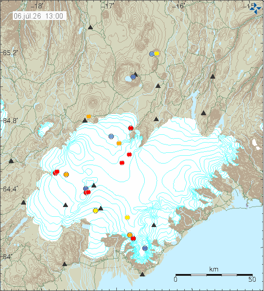 Map of earthquake epicentres